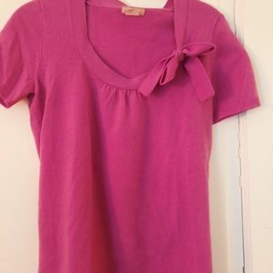 Pink short sleeve sweater